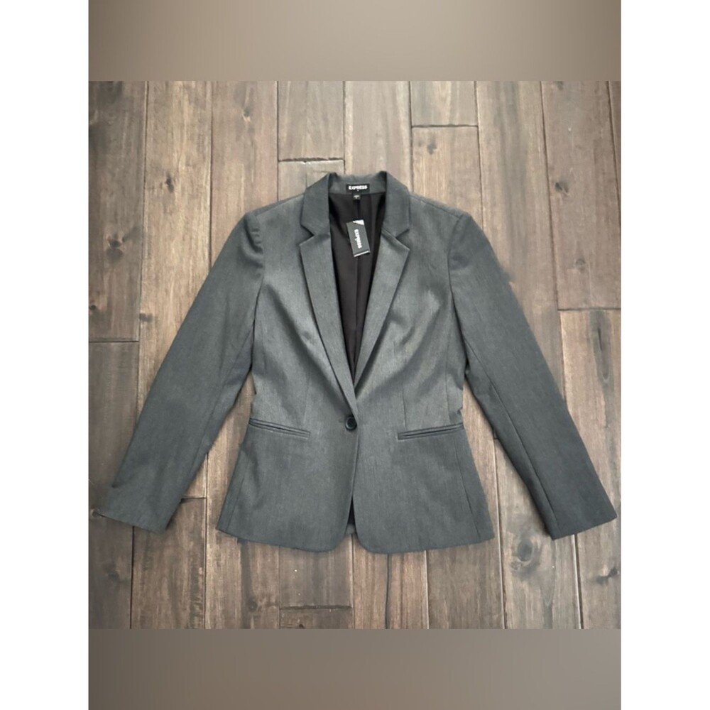 Express Gray Work Office Business Blazer 0 NWT